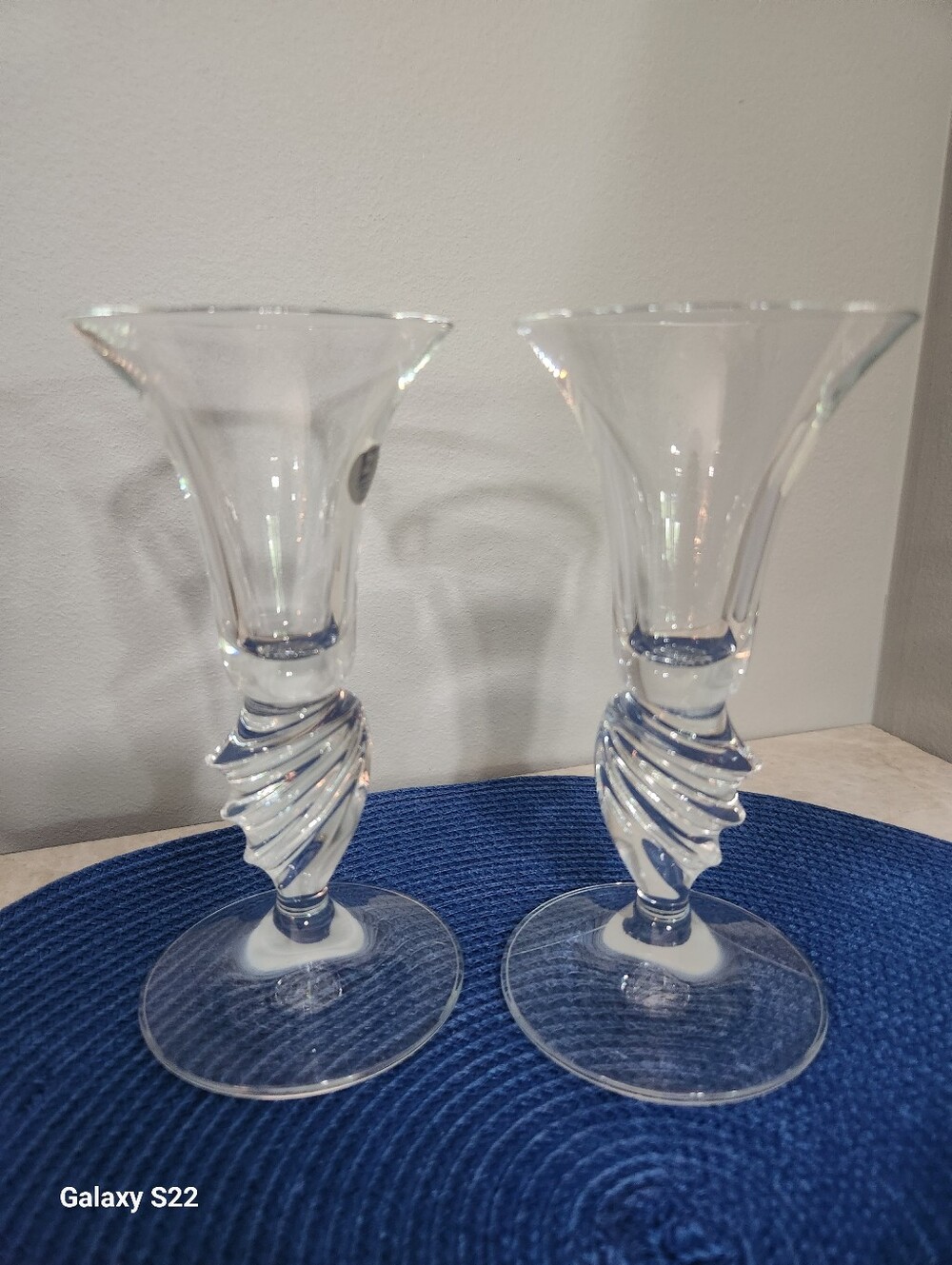 Set Of 2 Ziesel Papillon Candlesticks